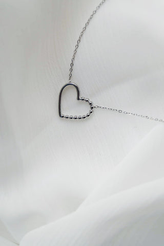 Silver Twisted Heart - Necklace