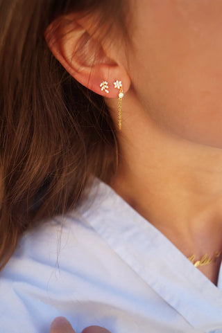 Gold Flower Chain - Earring(s)