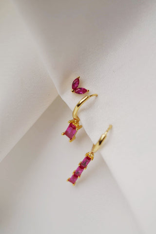 Pink Butterfly Stud - Earrings