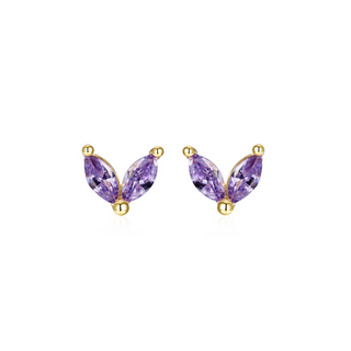 Lila Butterfly Stud - Earrings
