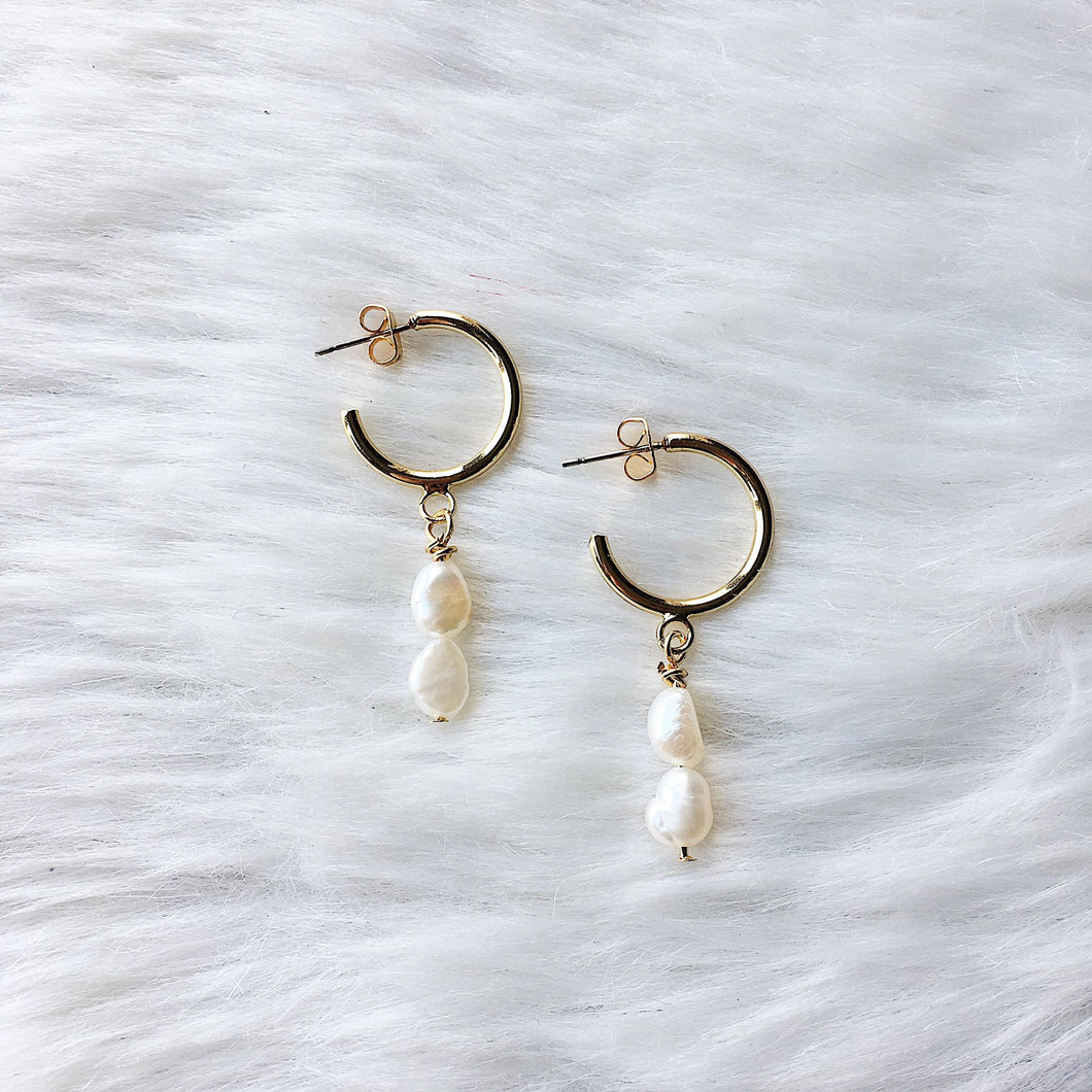 Pearl Hoops - Earrings